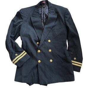 Vintage US Navy jacket uniform 1986 lieutenant Service Black Coat Sz Small - Med